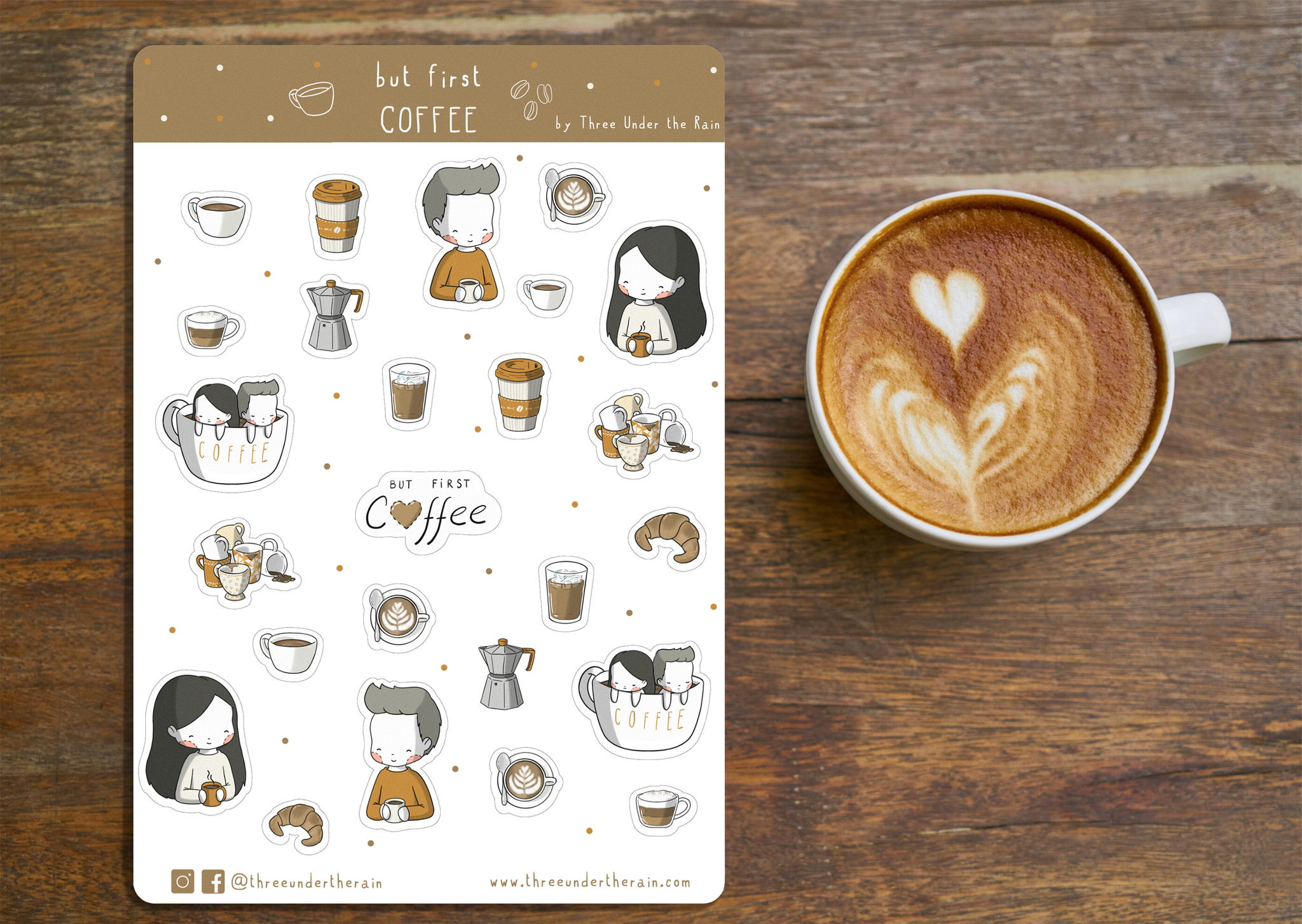 But First Coffee Kiss Cut Stickers Sheet