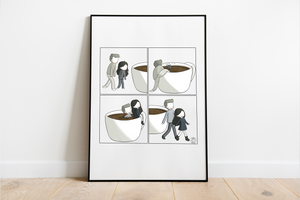Morning Coffee Bath Artwork Print