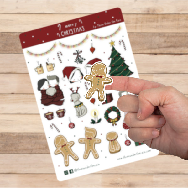Merry Christmas Kiss Cut Stickers Sheet