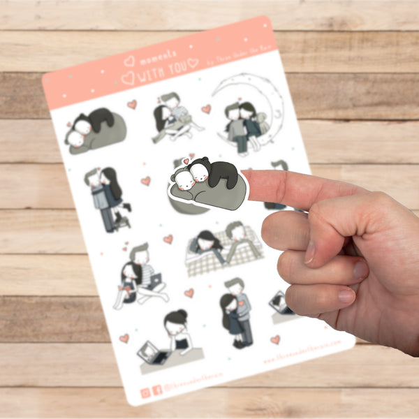 Moments With You Kiss Cut Stickers Sheet