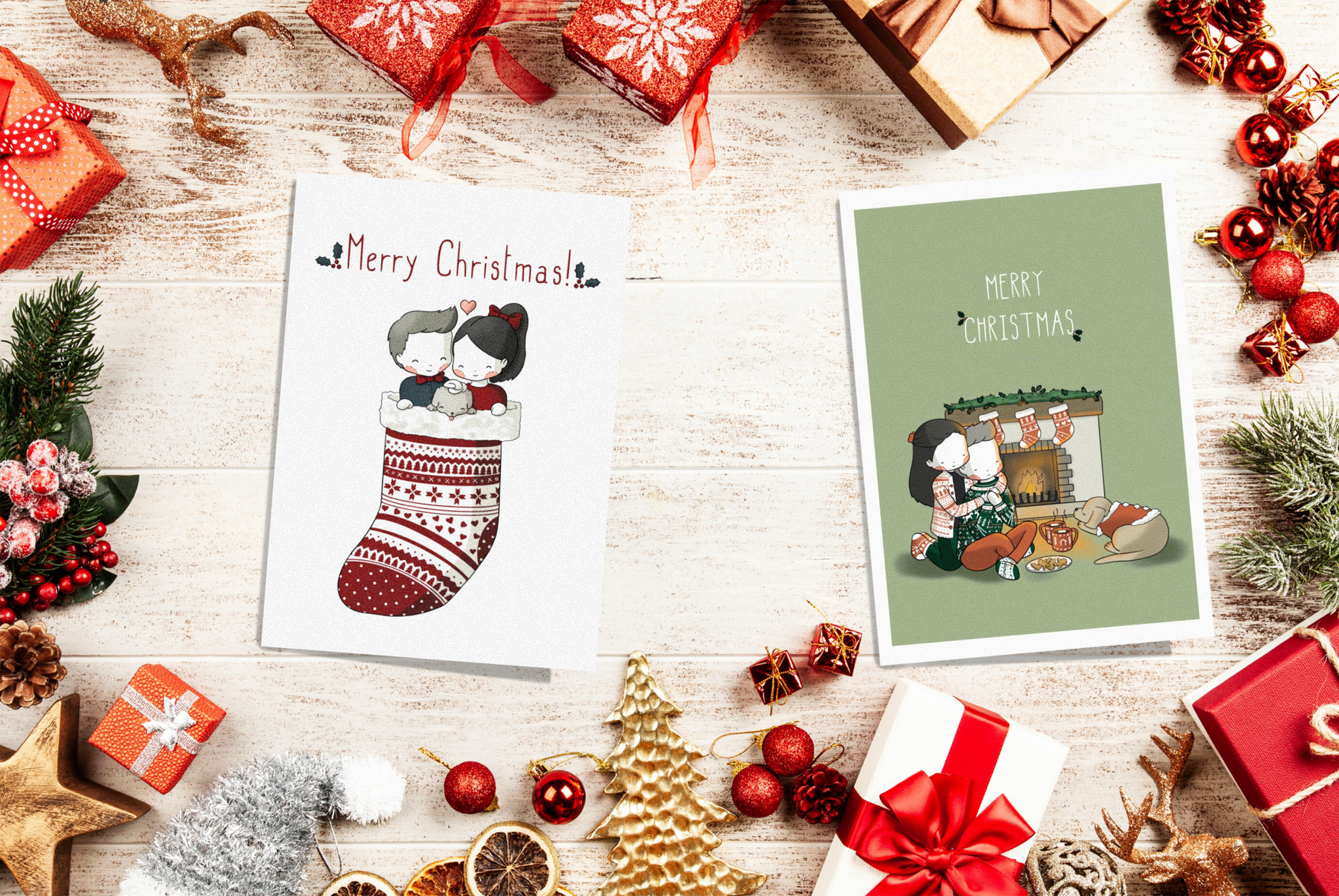 Pack of 2 Christmas Greetings Card