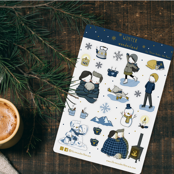Winter Wonderland Kiss Cut Stickers Sheet